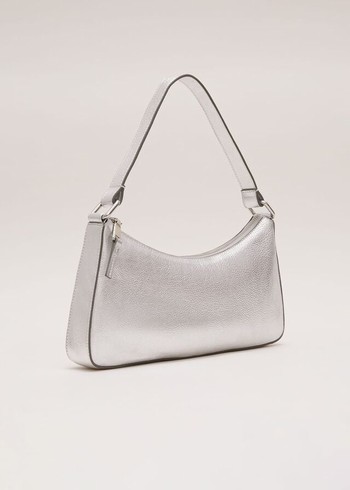 Phase Eight Silver Leather Bags Silver Canada | KNIDYU-320